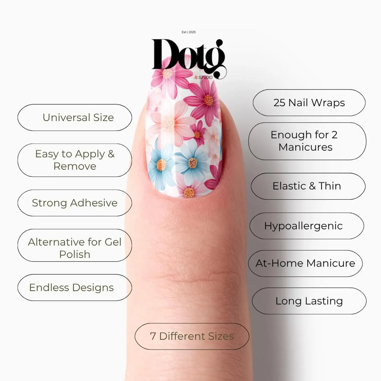 Colorful Flowers Nail Wraps