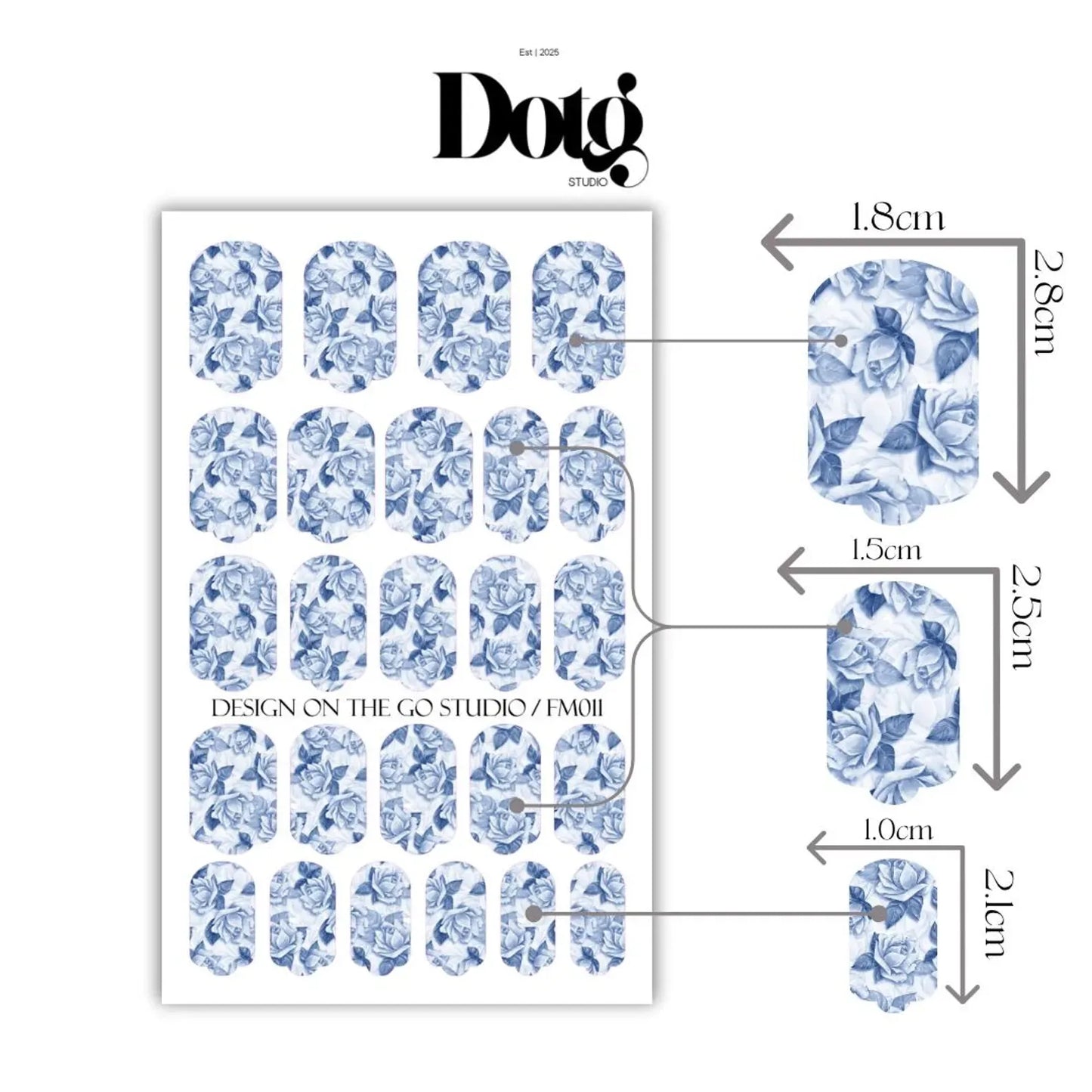 Blue Roses Nail Wrap