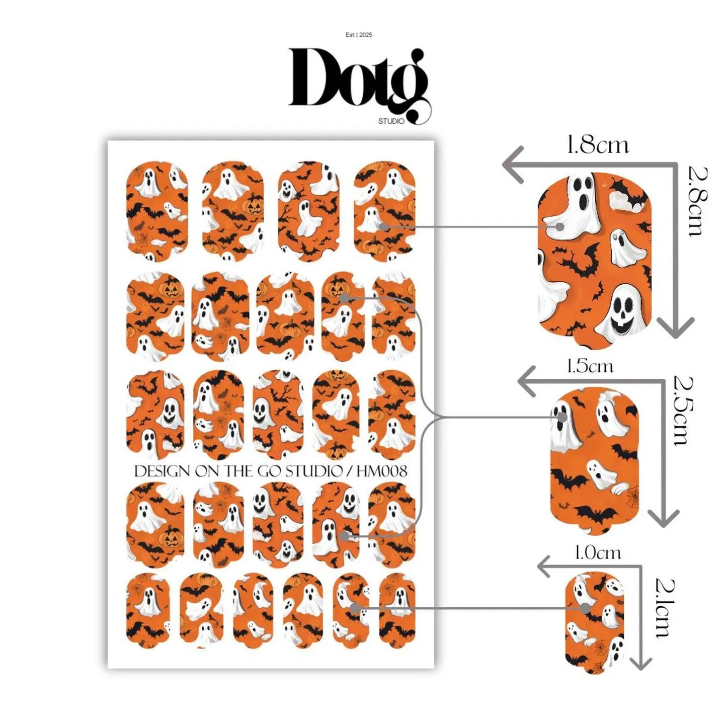 Orange Ghosts Nail Wraps