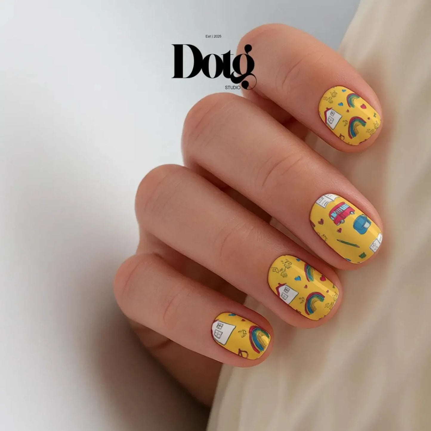 Yellow School Day Nail Wraps