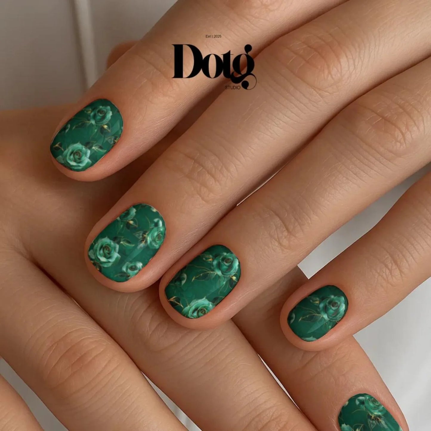 Emerald Rose Nail Wrap