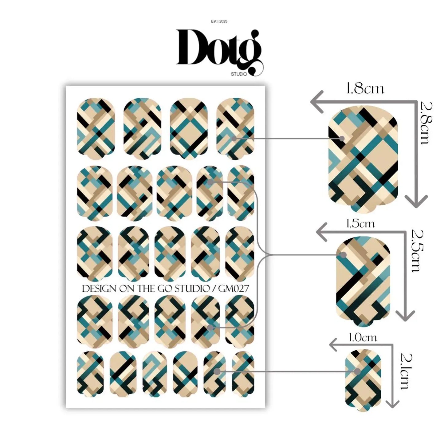Geometric Plaid Nail Wraps