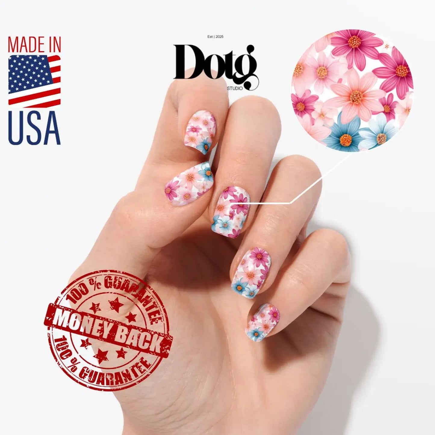 Colorful Flowers Nail Wraps