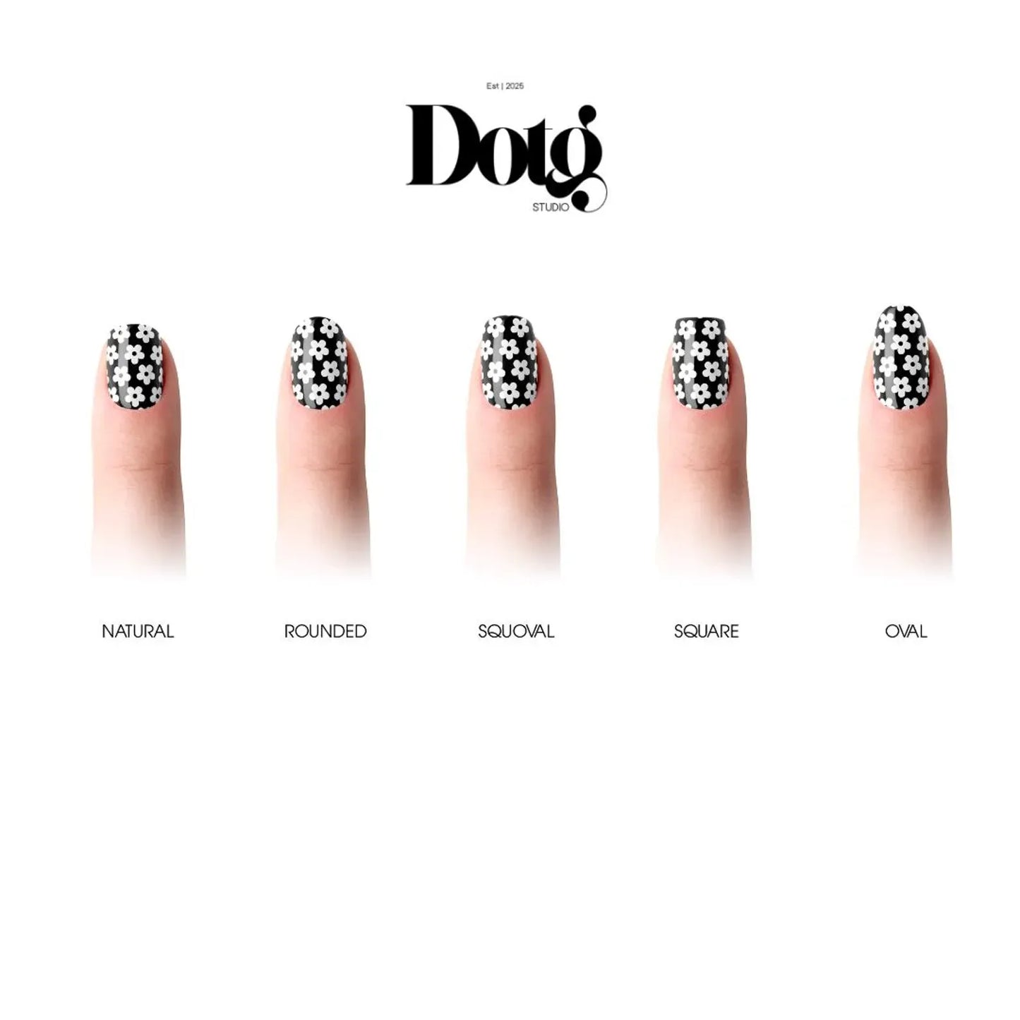 Black & White Daisy Nail Wraps