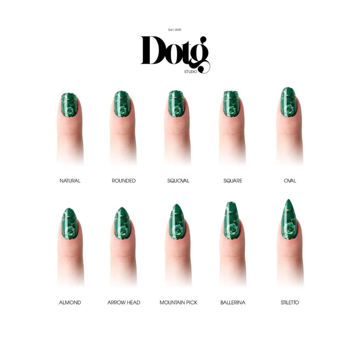 Emerald Rose Nail Wrap