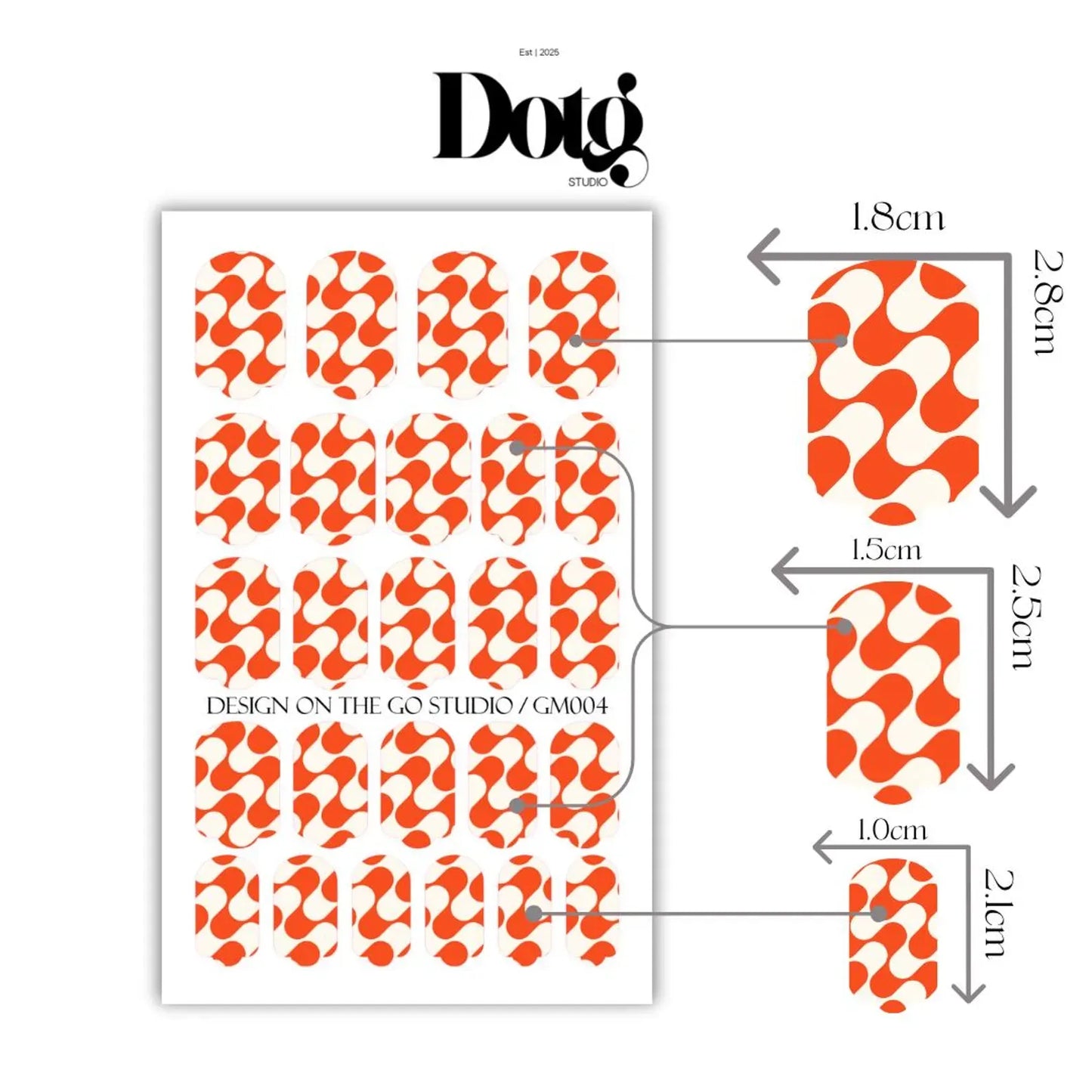 Retro Orange Nail Wraps
