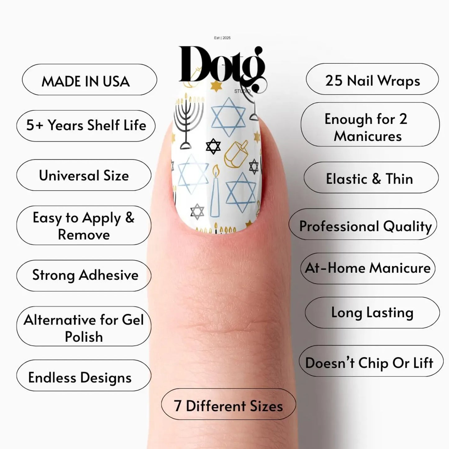 Hanukkah Motif Nail Wraps