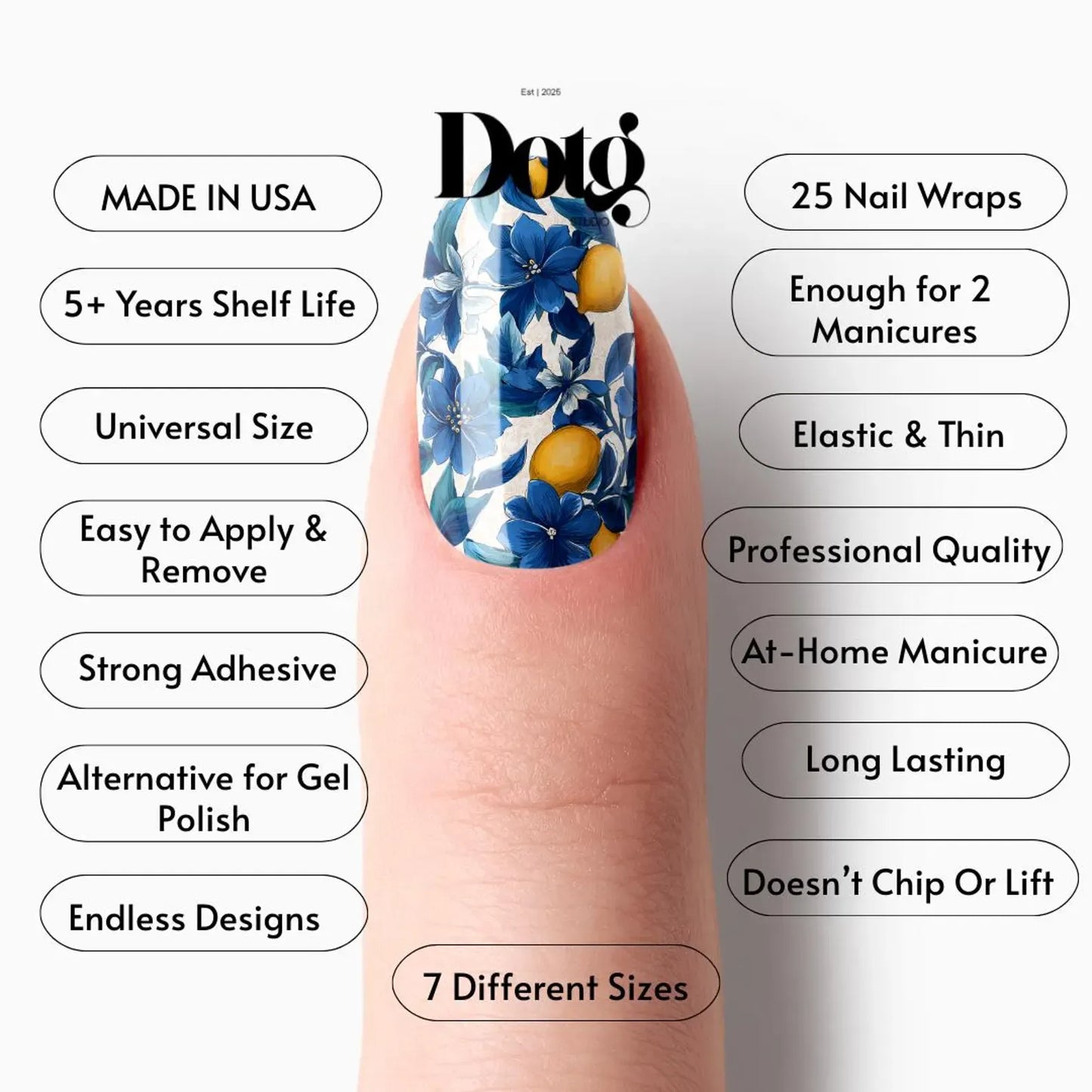 Blue Lemon Nail Wraps