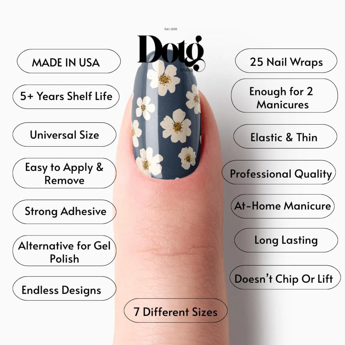Winter White Daisy Nail Wraps
