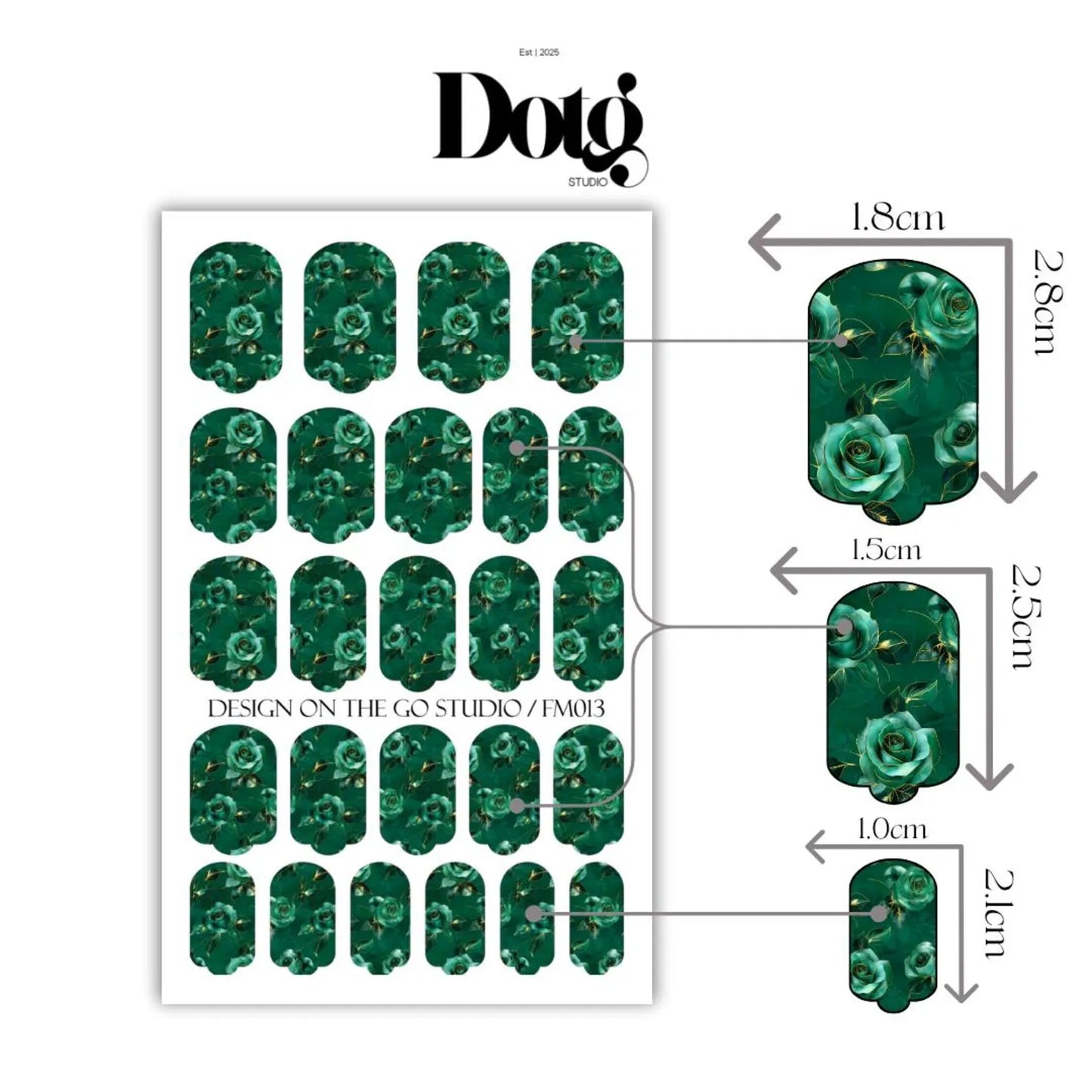 Emerald Rose Nail Wrap