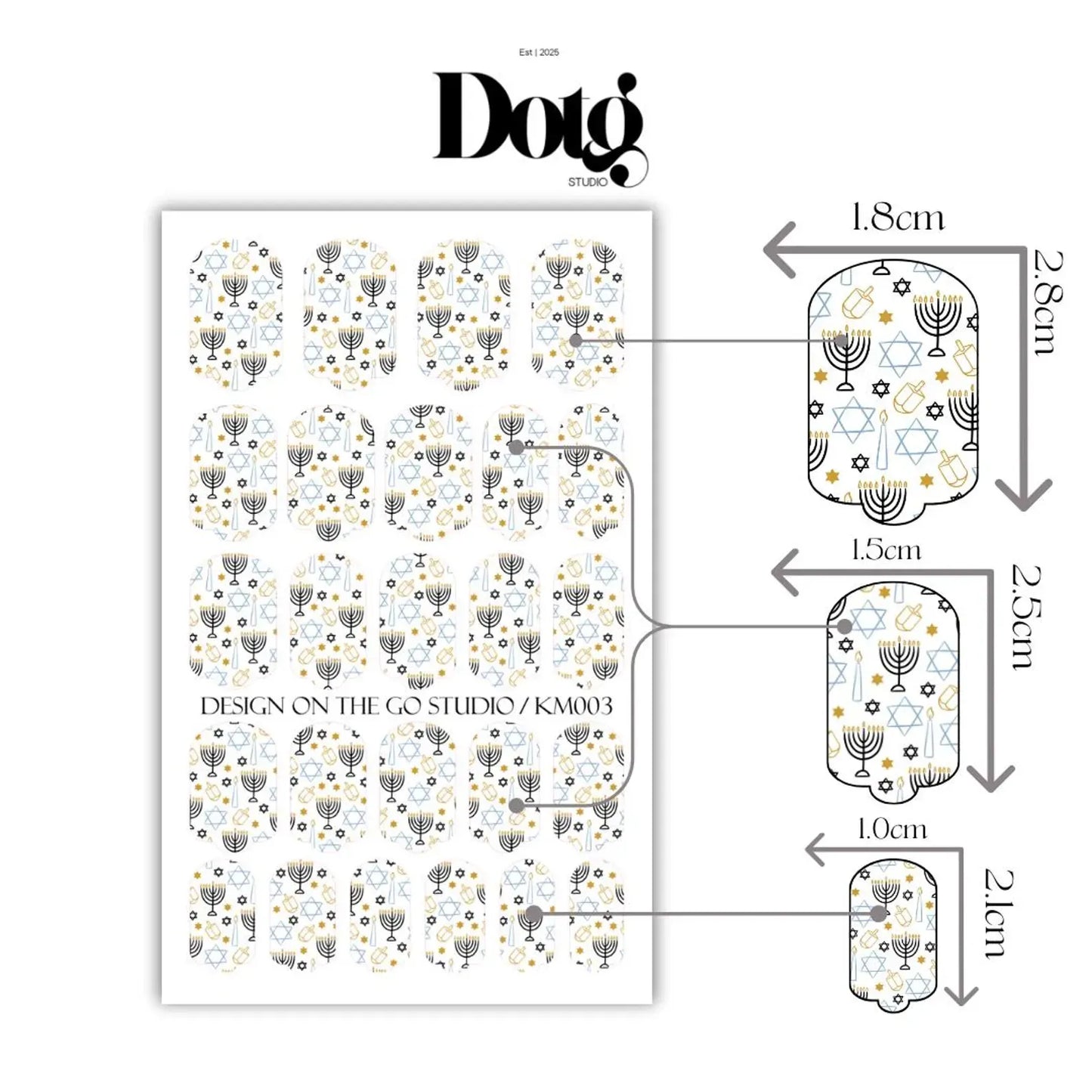 Hanukkah Motif Nail Wraps
