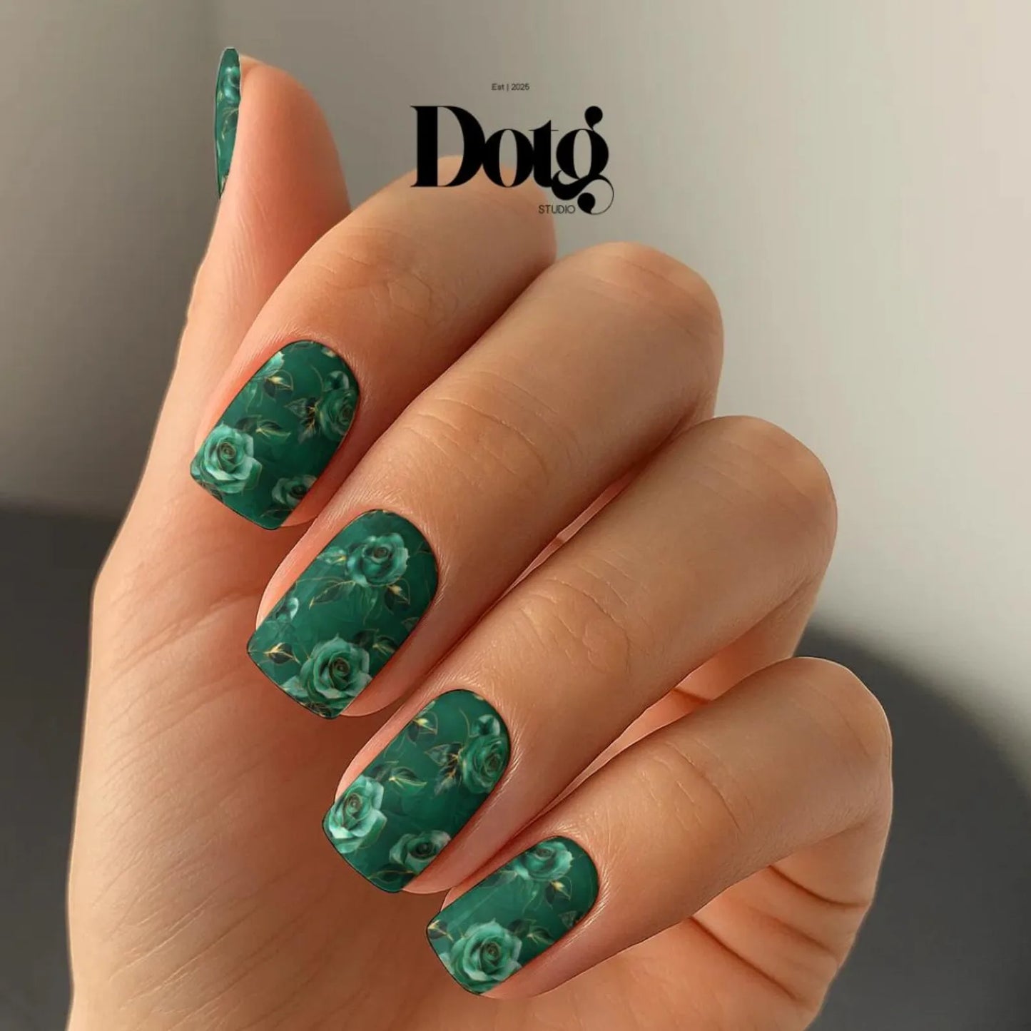 Emerald Rose Nail Wrap