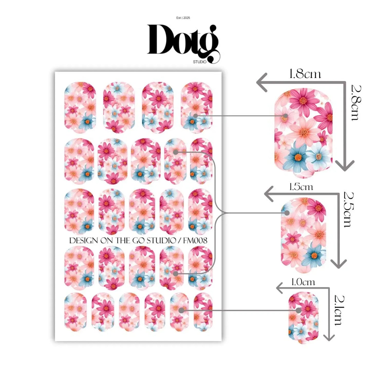 Colorful Flowers Nail Wraps