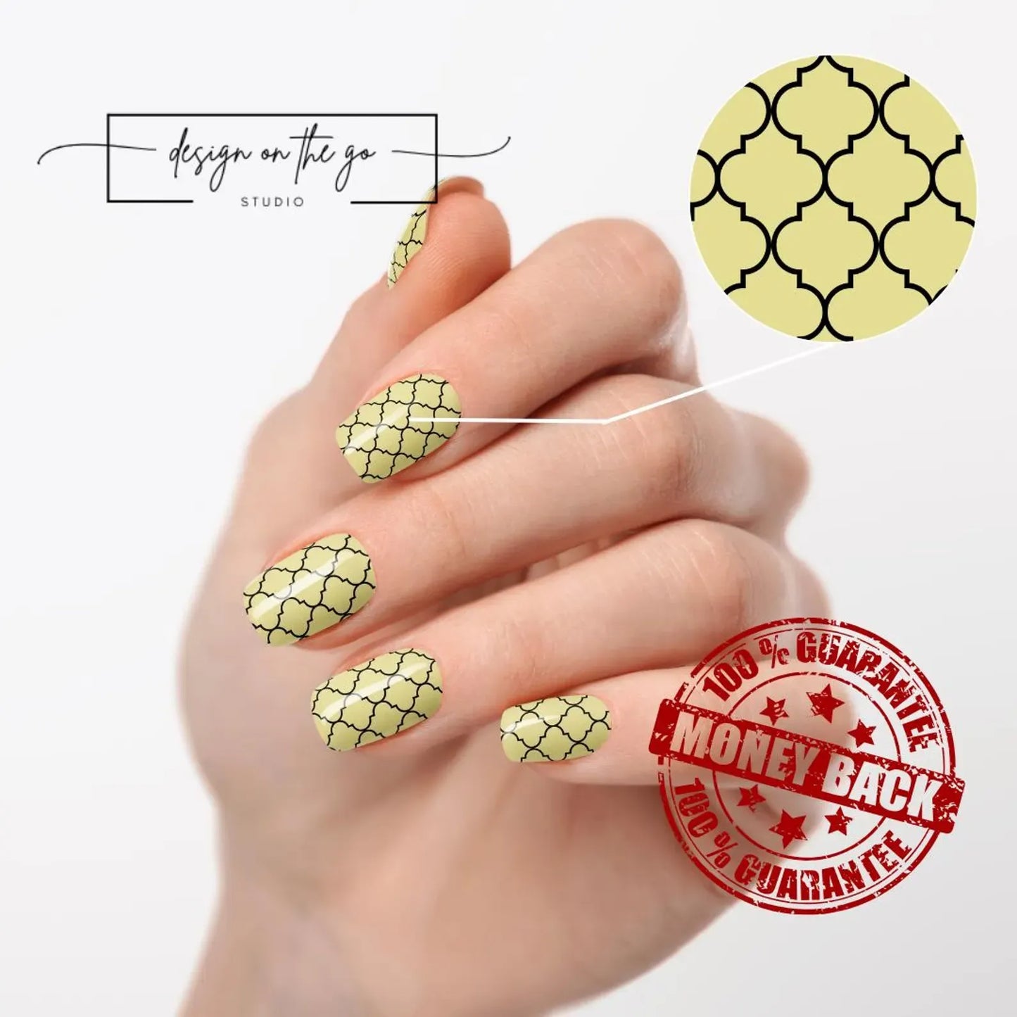 Golden Lattice Nail Wraps