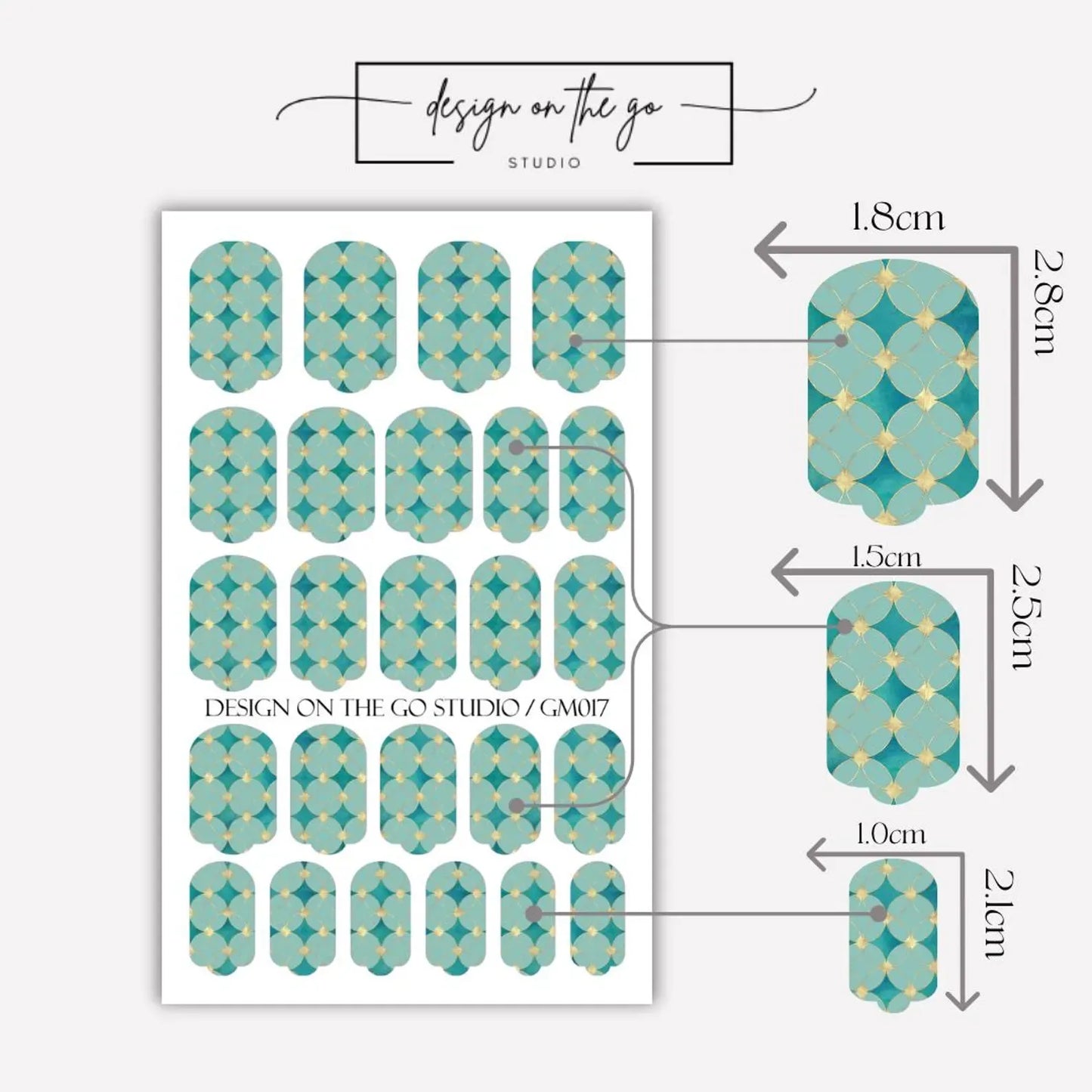 Golden Teal Nail Wraps