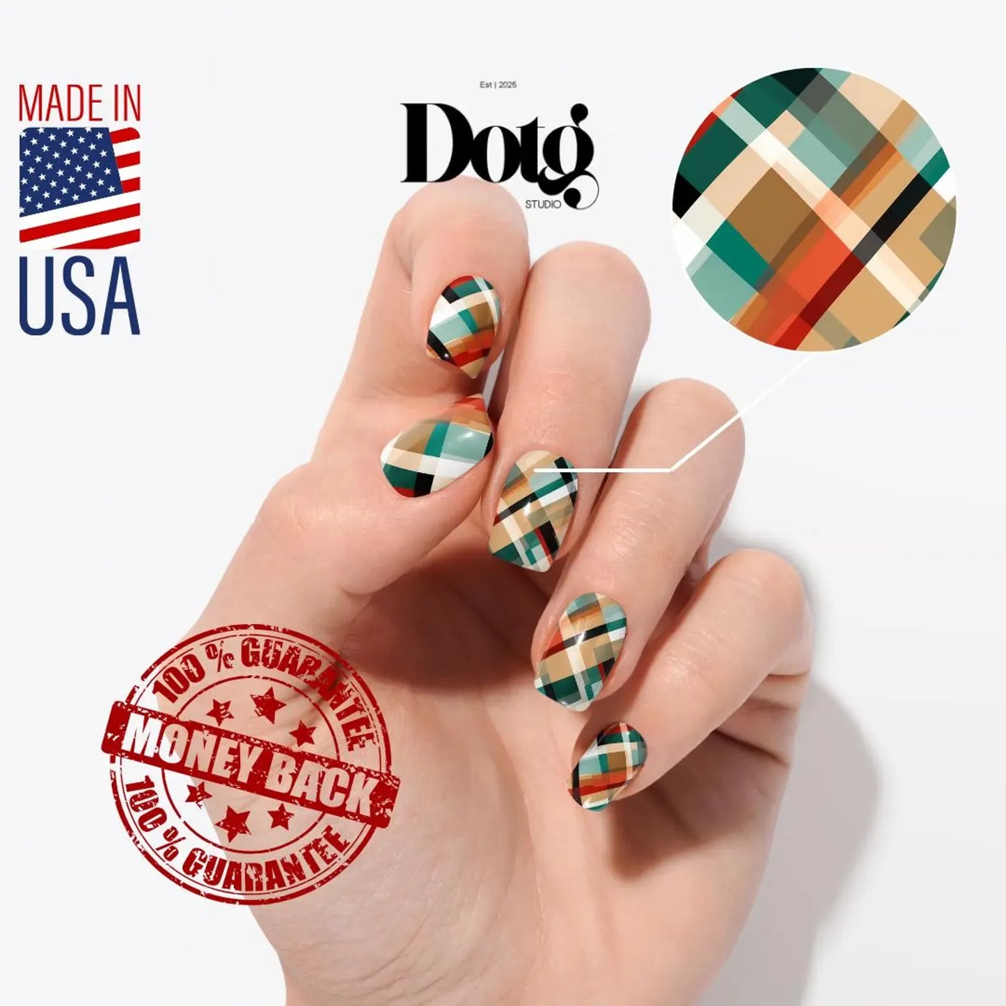 Retro Plaid Nail Wraps