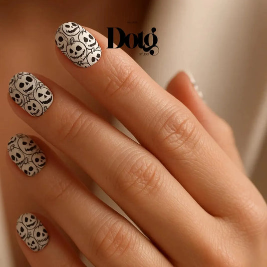 Black & White Pumpkin Nail Wraps