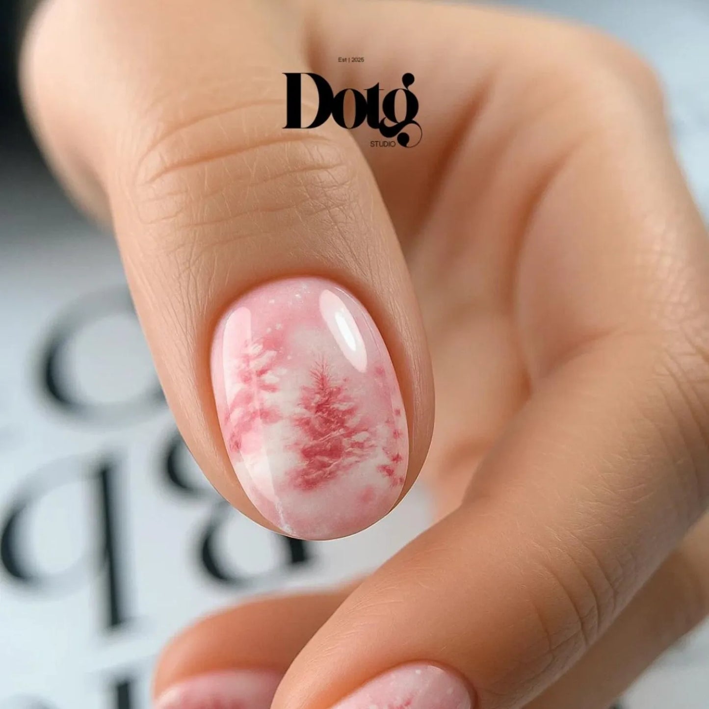 Pink Cristmas Nail Wraps