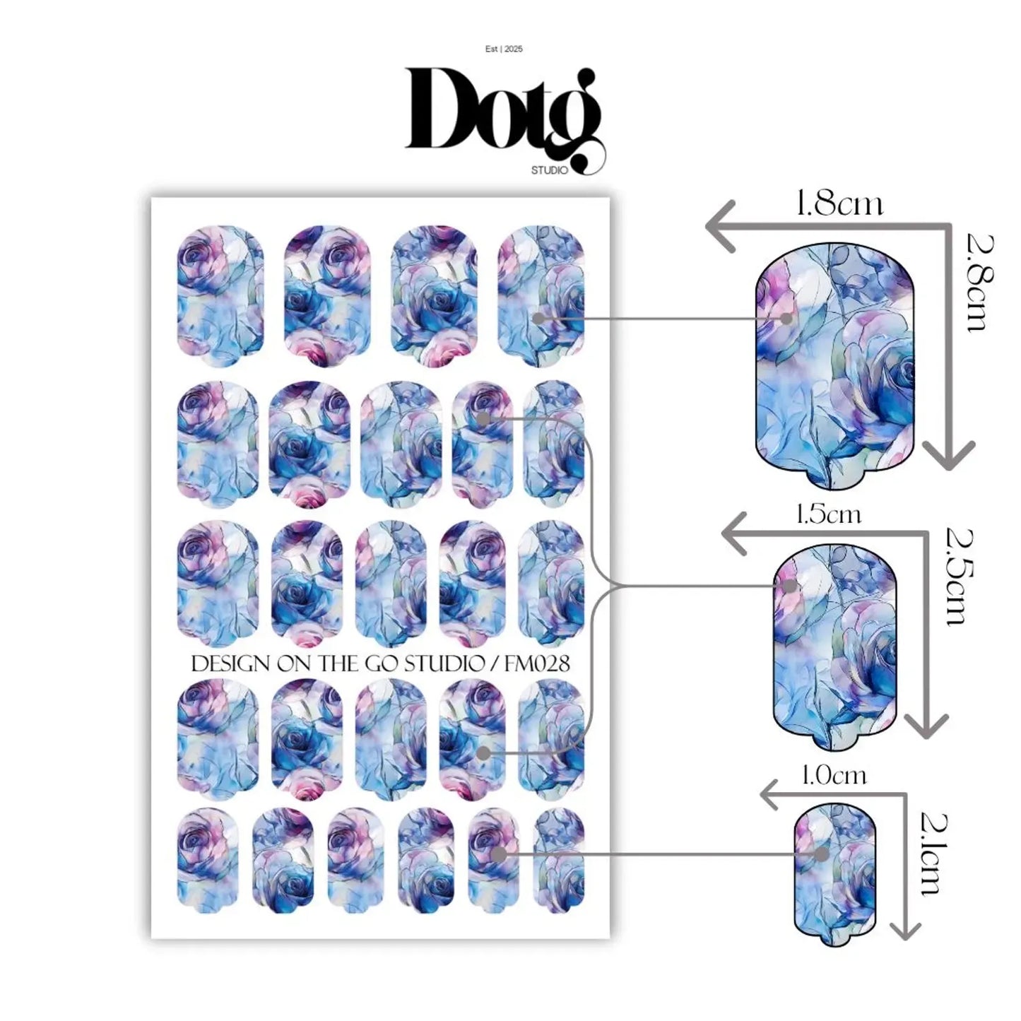 Watercolor Rose Nail Wraps