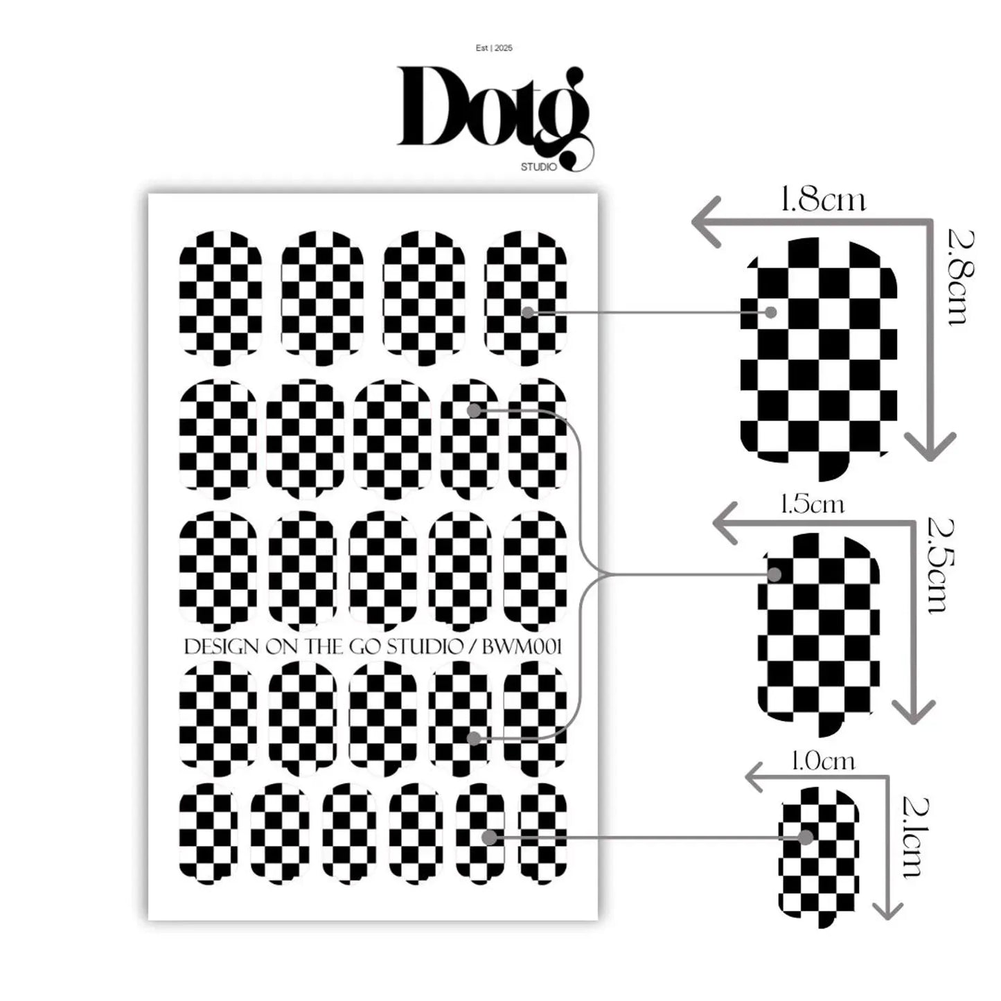 Checkers Nail Wraps
