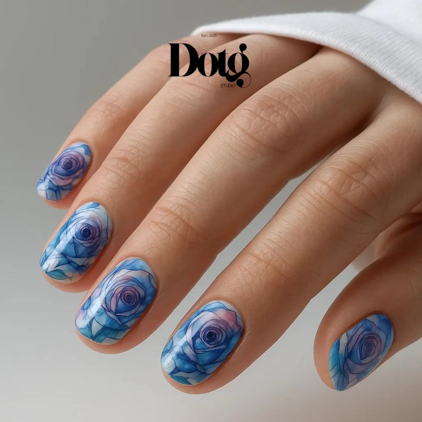 Watercolor Rose Nail Wraps
