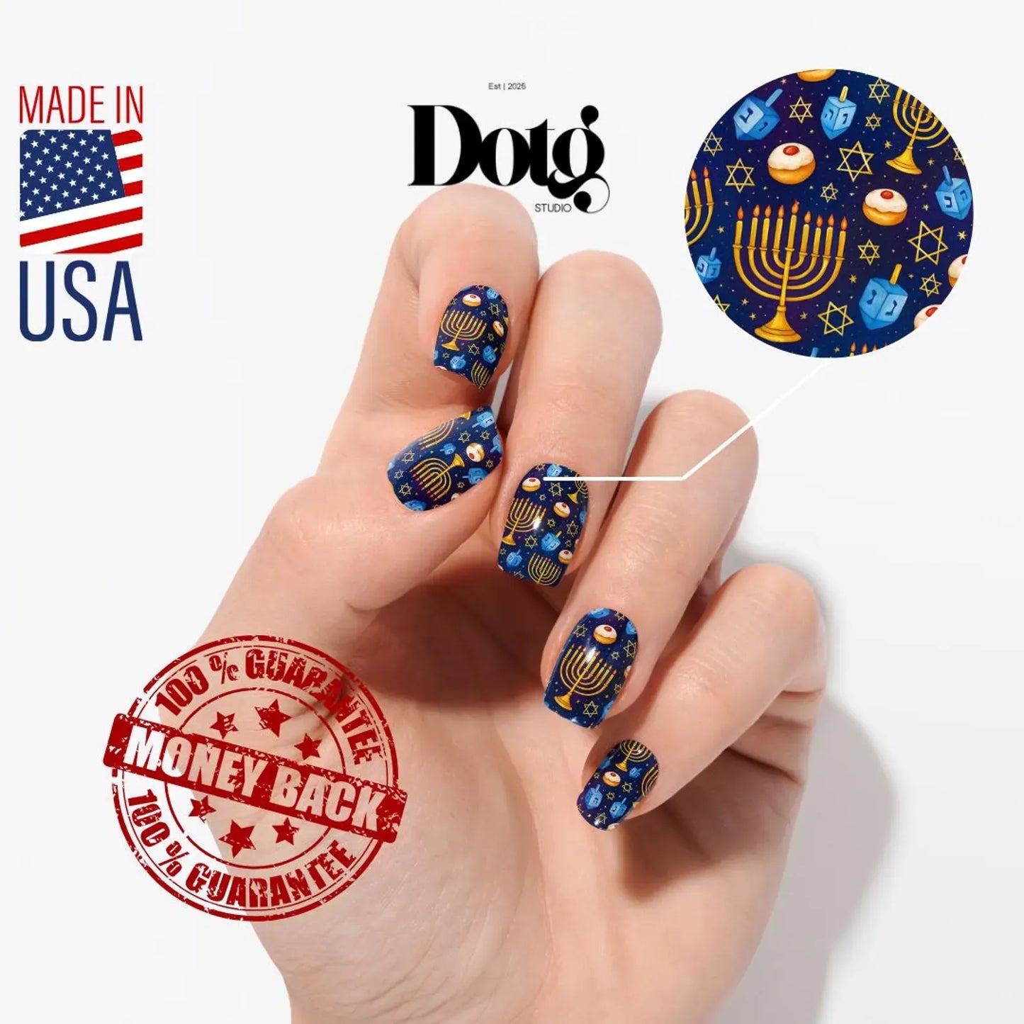 Hanukkah Nail Wraps