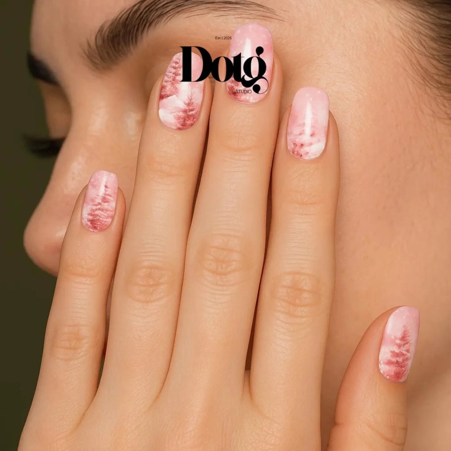 Pink Cristmas Nail Wraps
