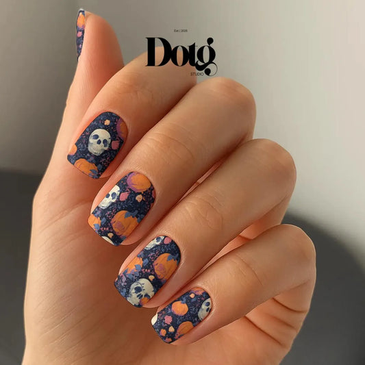 Skull Pumpkin Nail Wraps