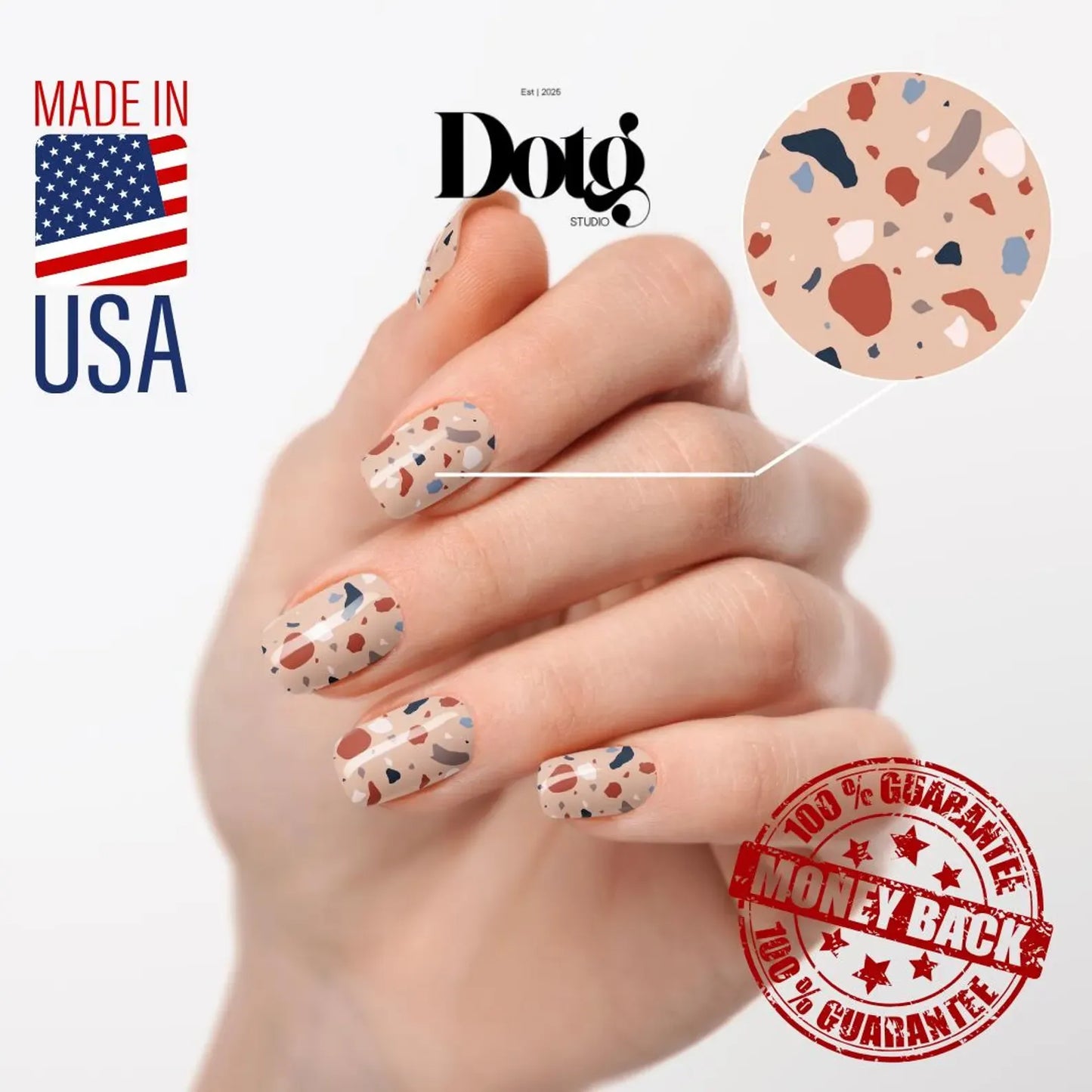 Terrazzo Neutral Nail Wraps