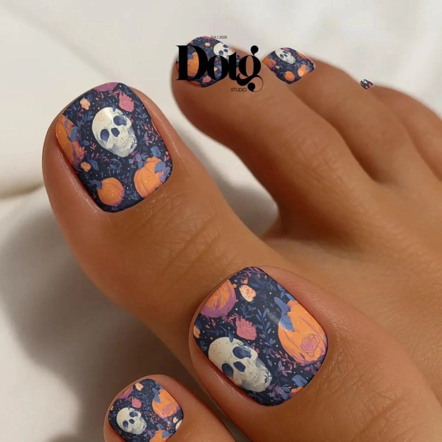 Skull Pumpkin Nail Wraps