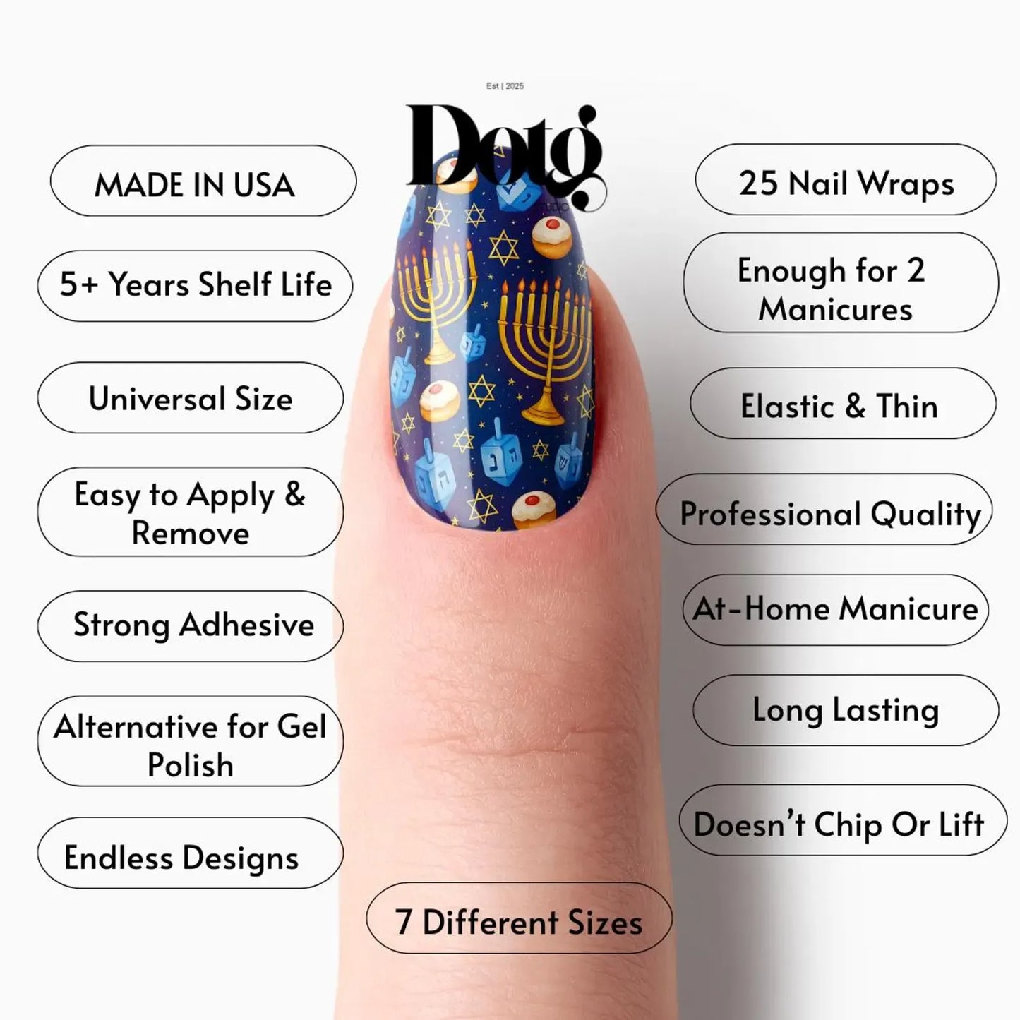 Hanukkah Nail Wraps