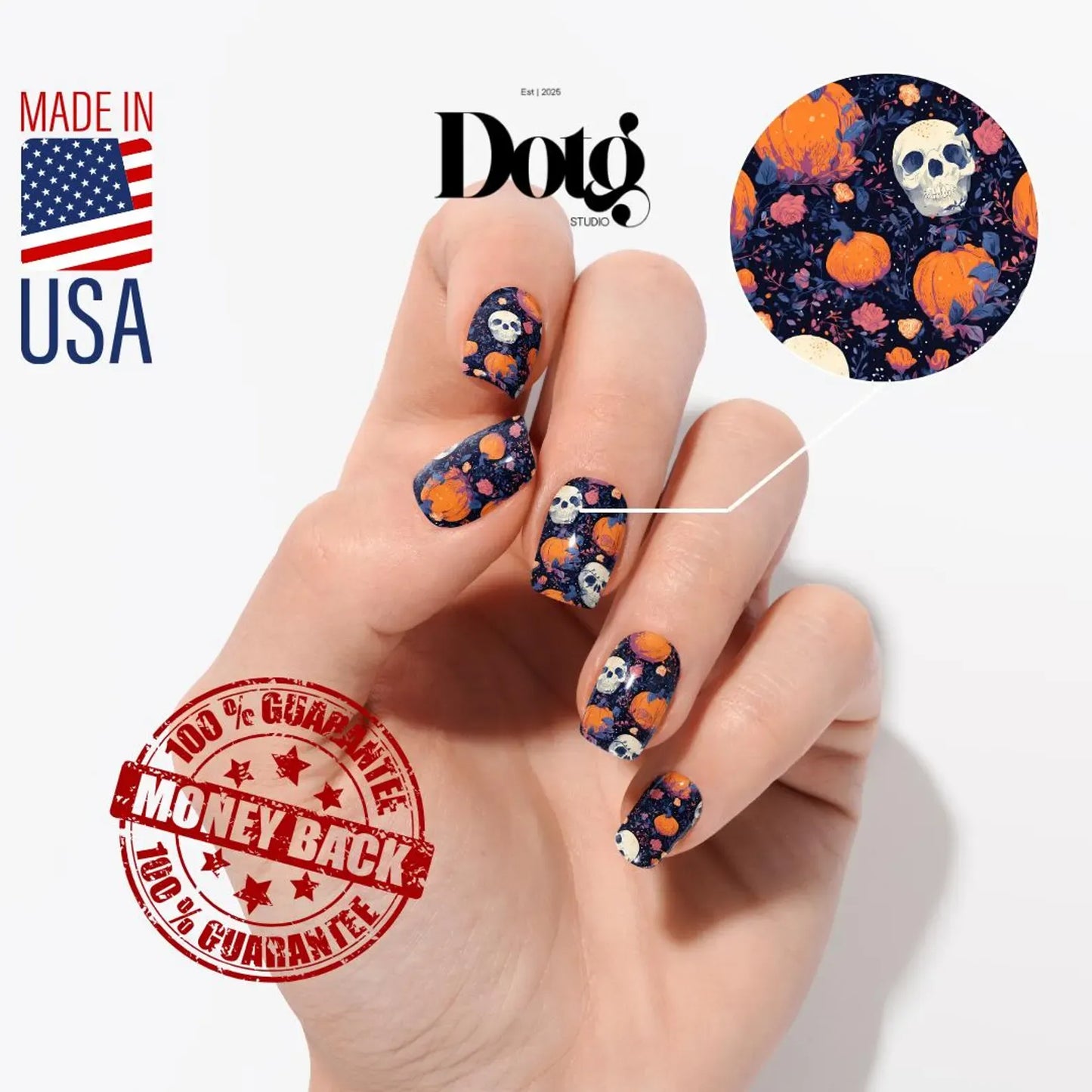 Skull Pumpkin Nail Wraps