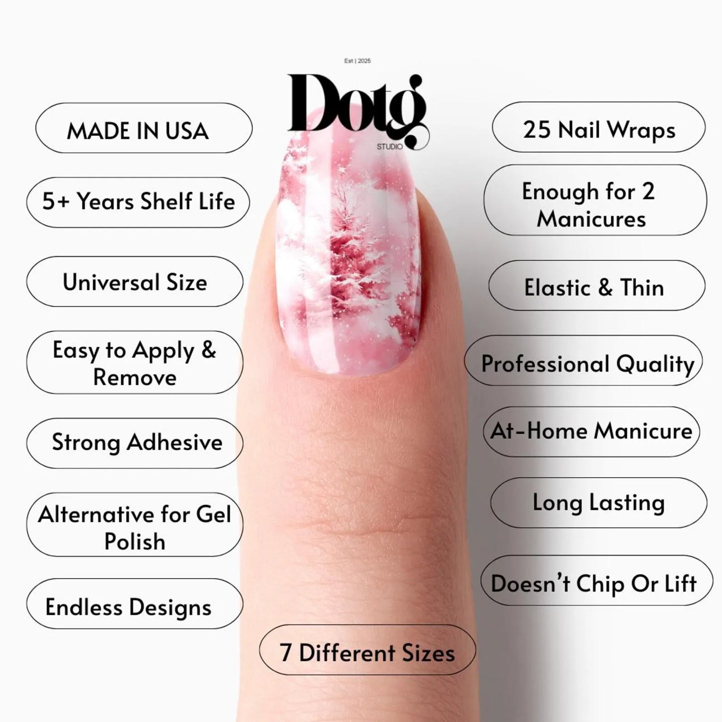 Pink Cristmas Nail Wraps