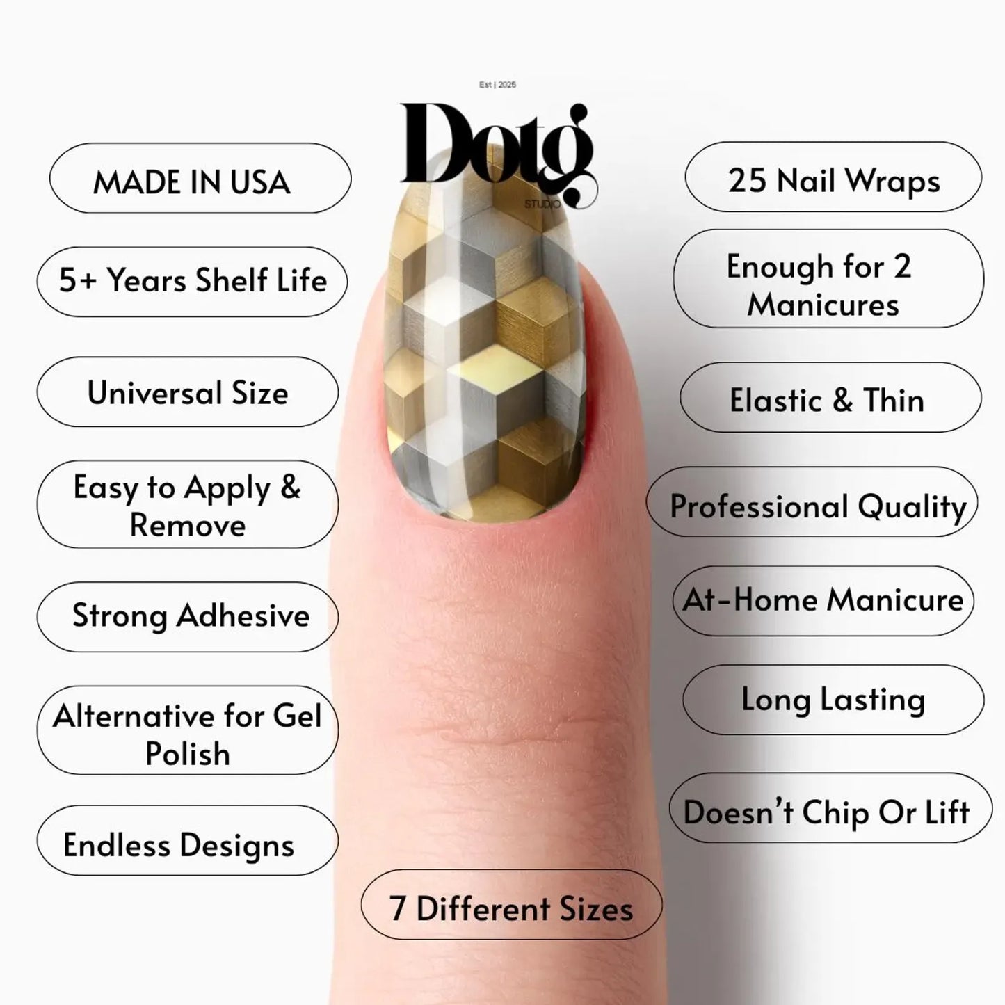 Dimensional Cubes Nail Wraps