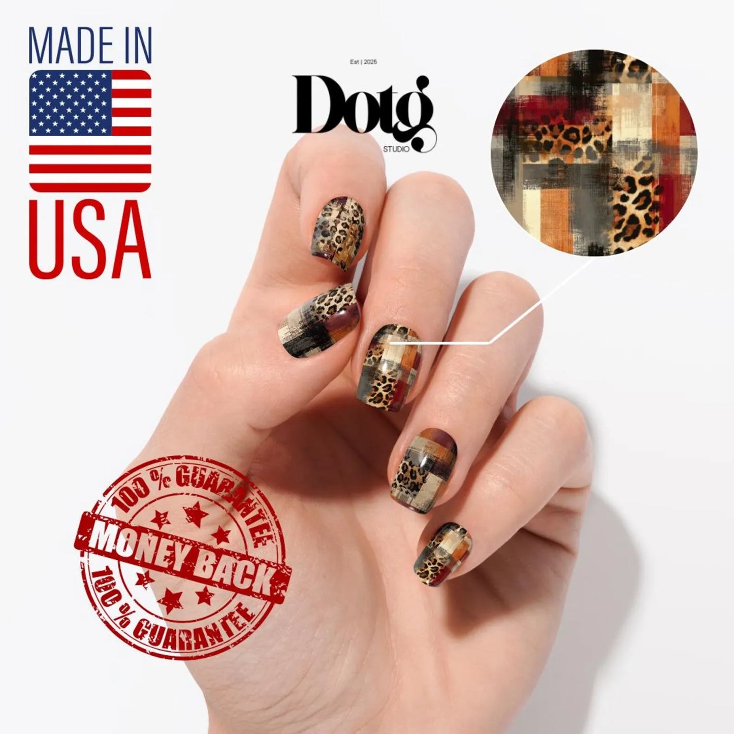 Plaid Leopard Nail Wraps