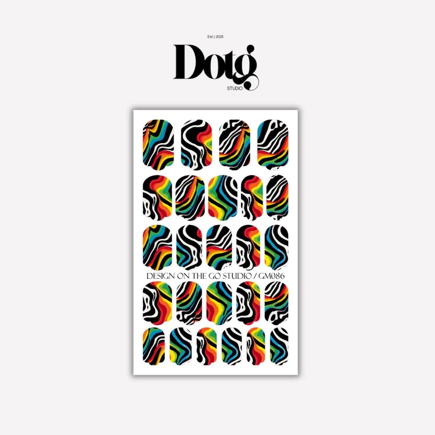 Rainbow Zebra Nail Wraps