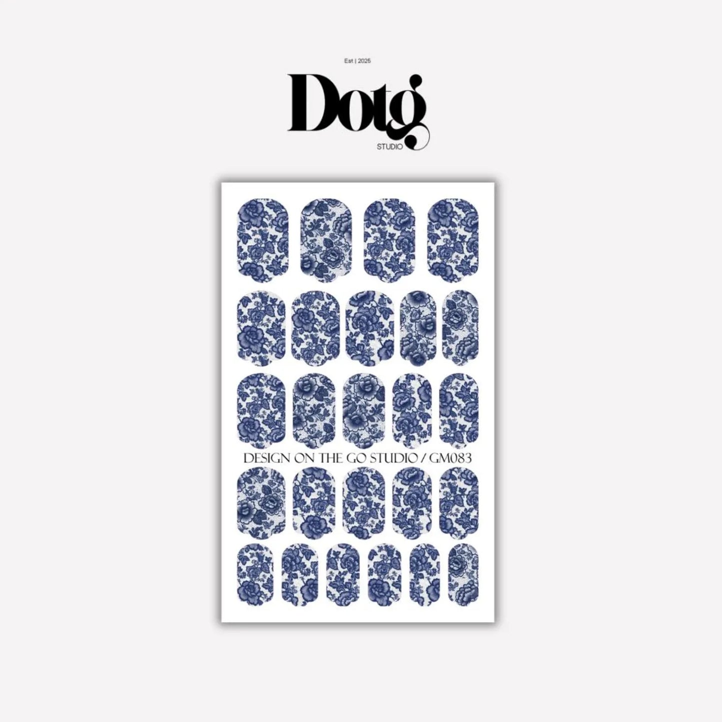 Blue Lace Floral Nail Wraps