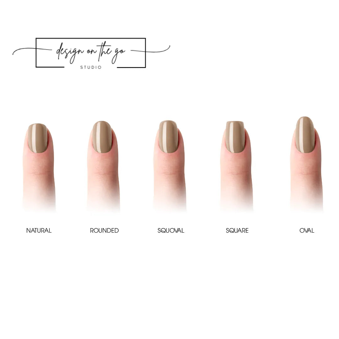 #type_manicure different shapes of manicured nails with nail wraps applied