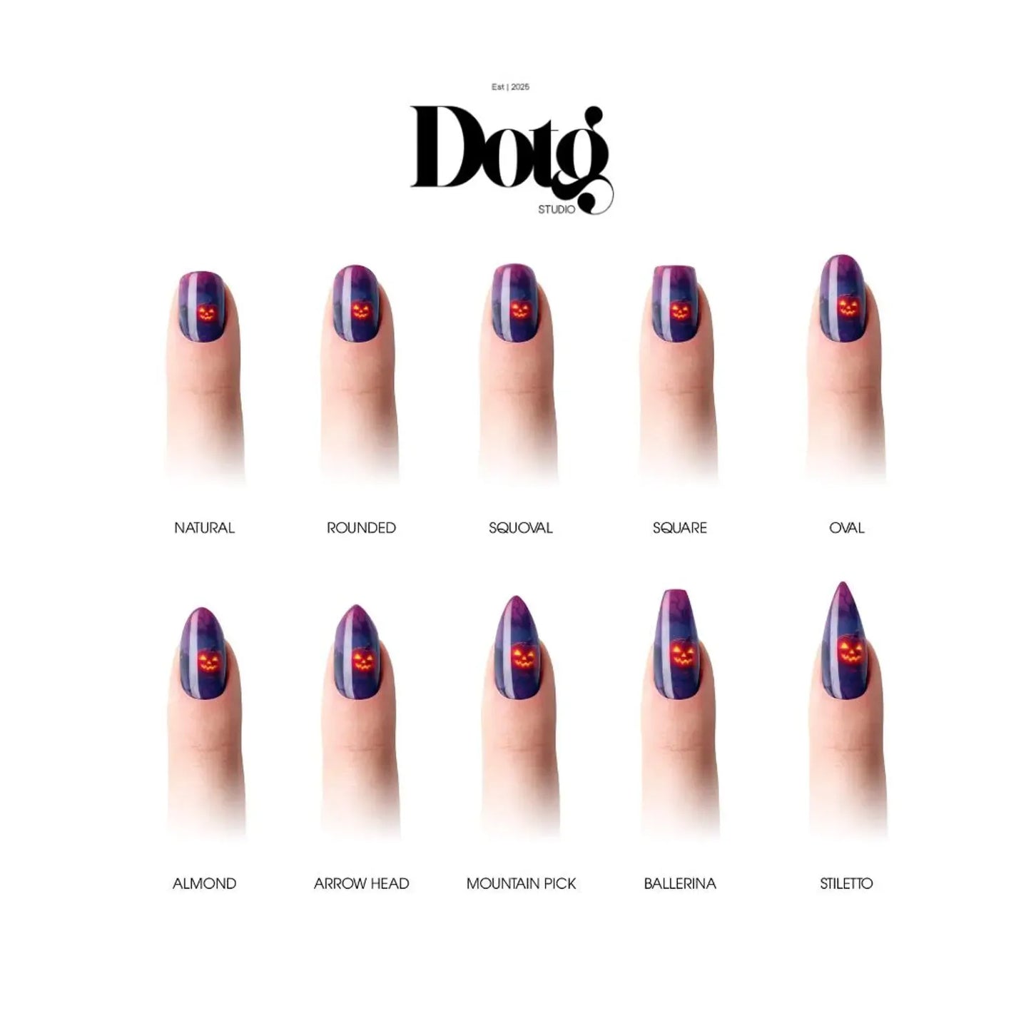 #type_manicure different shapes of manicured nails with nail wraps applied