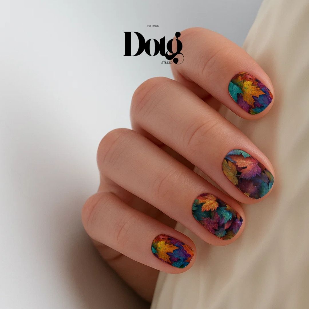 Nail Wrap Fall Leaves Decals DIY At-Home Autumn Manicure & Pedicure Stickers for Her