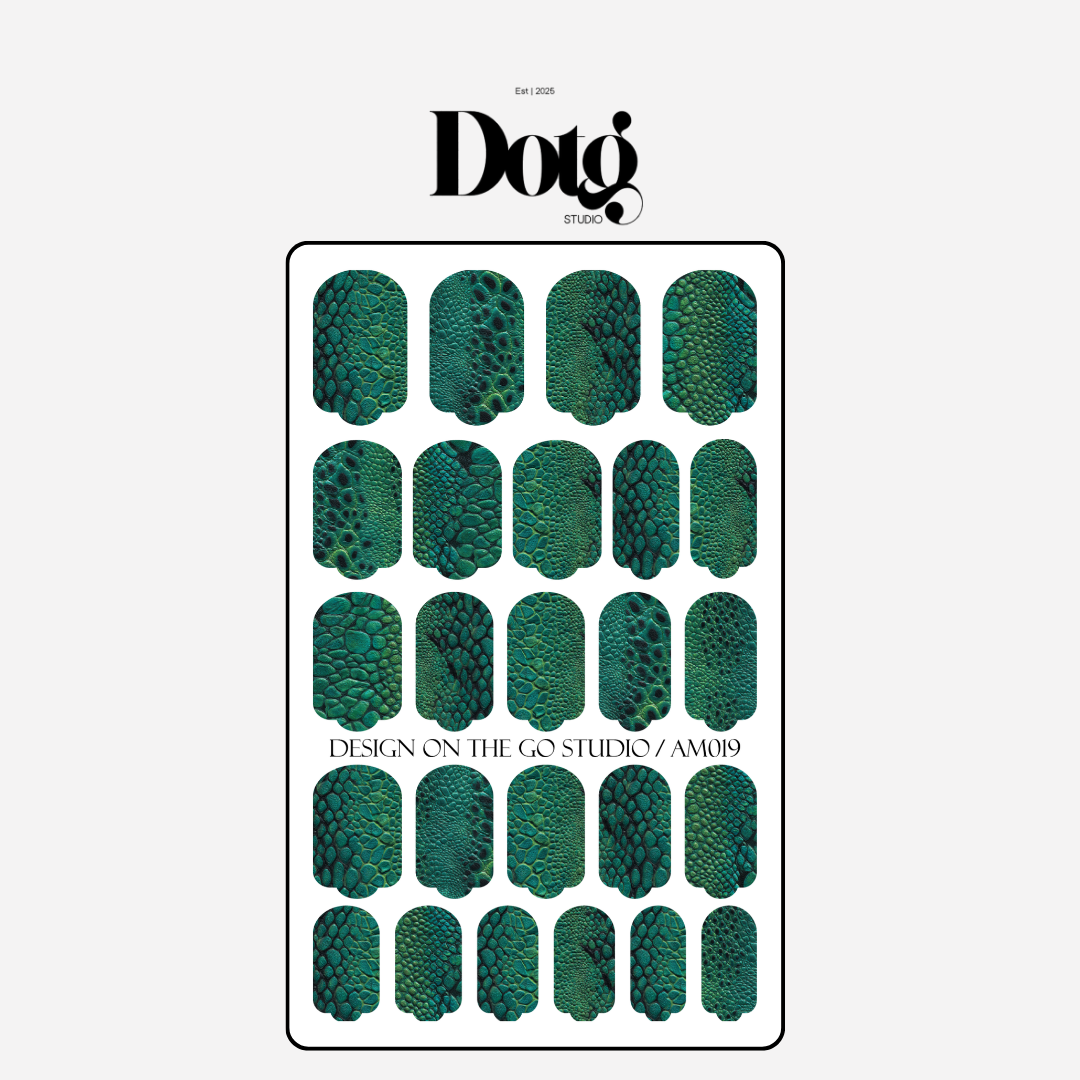 Emerald Snake Skin Nail Polish Wraps DIY Manicure & Pedicure Stickers Nail Decal Strips