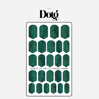 Emerald Snake Skin Nail Polish Wraps DIY Manicure & Pedicure Stickers Nail Decal Strips