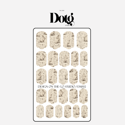 Botanical Bunny Nail Polish Wraps DIY Manicure & Pedicure Stickers Nail Decal Strips