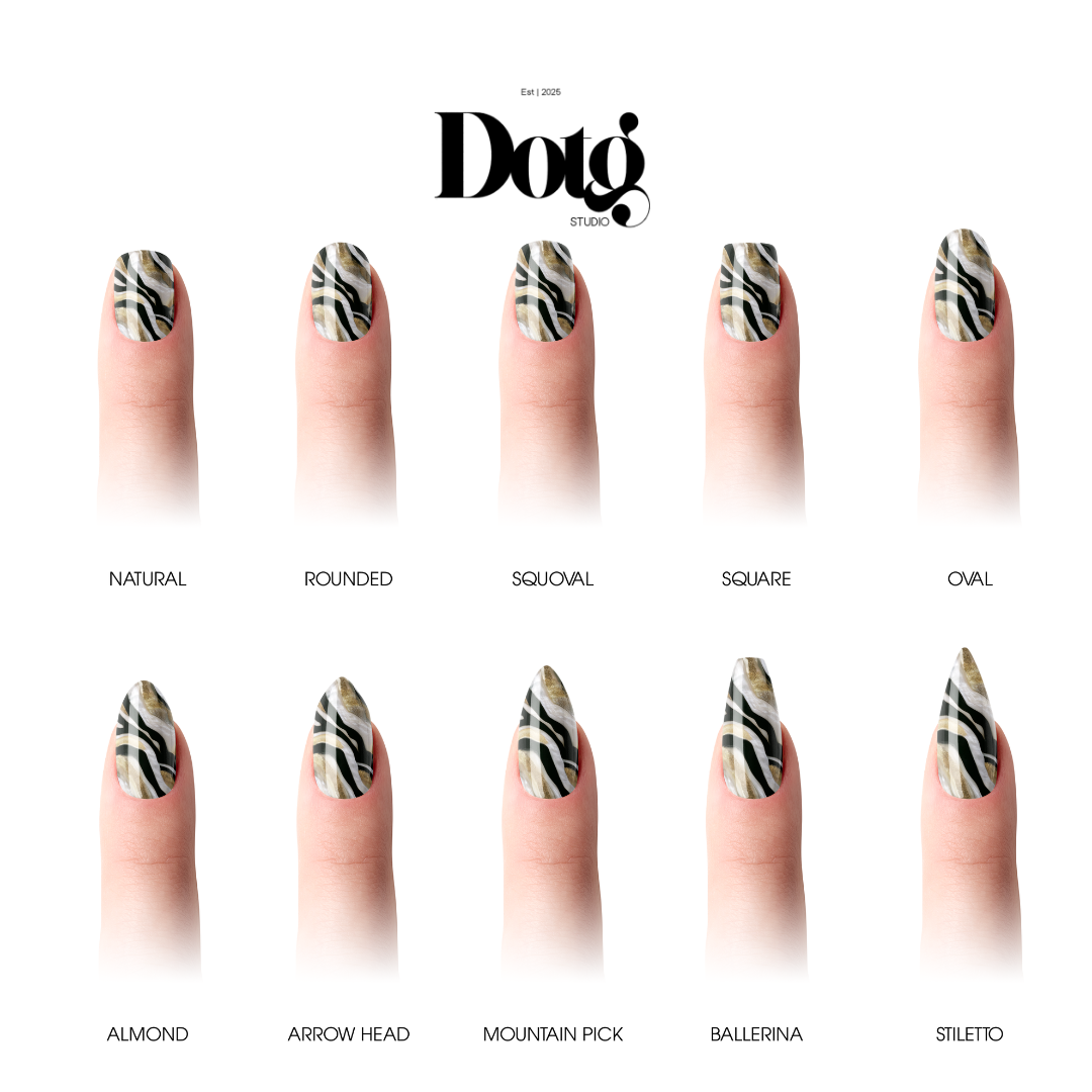 Pearl Abstract Nail Polish Wraps DIY Manicure & Pedicure Gold Vintage Nail Stickers Decal Strips