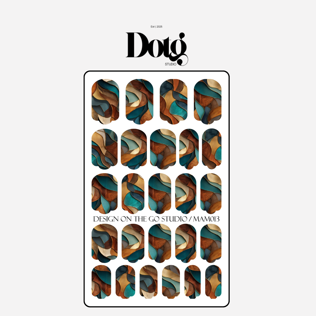 Abstract Luxe Wood Nail Polish Wraps DIY Manicure & Pedicure Stickers Nail Decal Strips