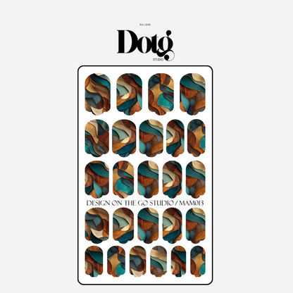 Abstract Luxe Wood Nail Polish Wraps DIY Manicure & Pedicure Stickers Nail Decal Strips