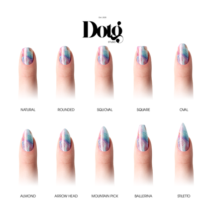 Pastel Fluid Art Nail Polish Wraps DIY Manicure & Pedicure Girly Nail Stickers Decal Strips