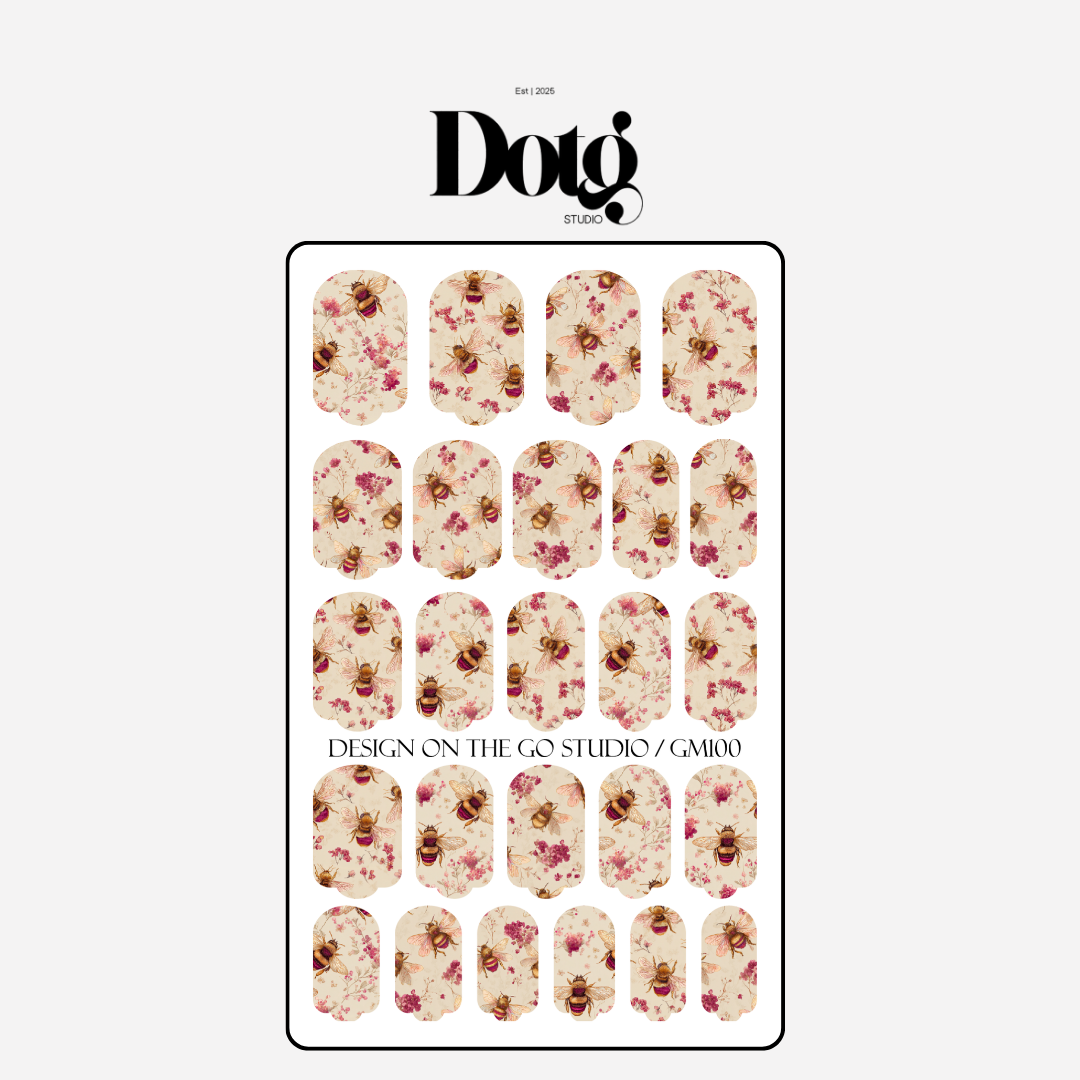 HoneyBee Florals Nail Polish Wraps DIY Manicure & Pedicure Stickers Nail Decal Strips
