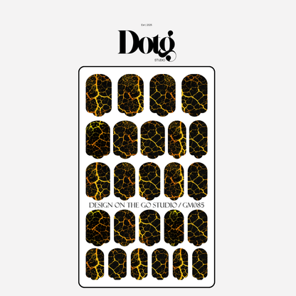 Gold Crackle Stone Nail Polish Wraps DIY Manicure & Pedicure Stickers Nail Decal Strips