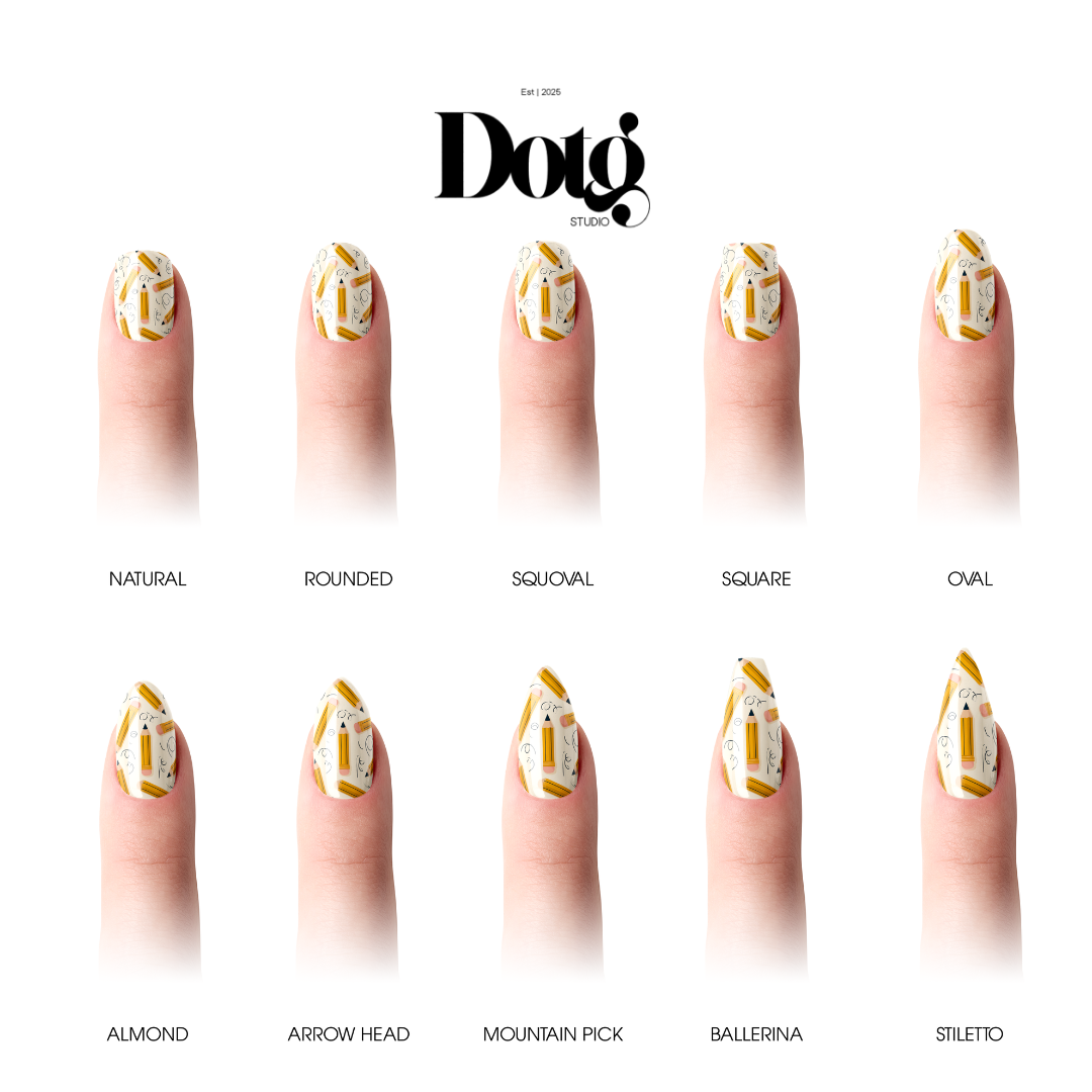Back To School Nail Wraps DIY Manicure & Pedicure Teacher Appreciation Nail Stickers Classroom Strips